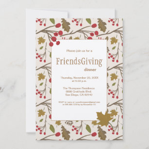FriendsGiving Feast Friends thanksgiving Dinner Invitation