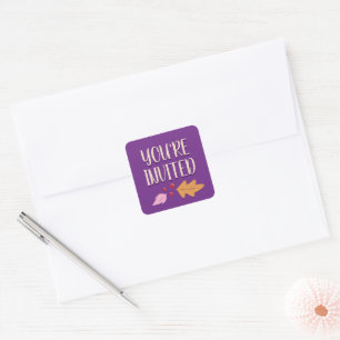 Friendsgiving Feast   Purple & Gold Envelope Seal