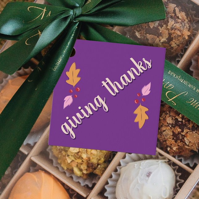 Friendsgiving Feast | Purple & Gold Favour Tags (Creator Uploaded)