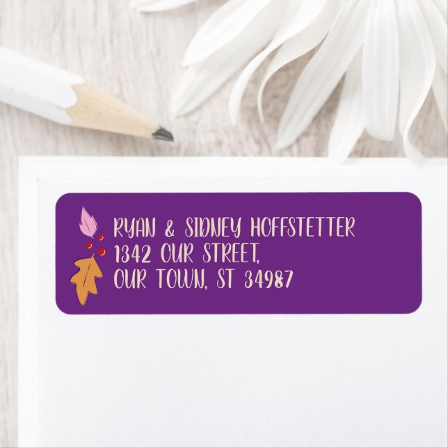 Friendsgiving Feast | Purple & Gold Return Address (Insitu)