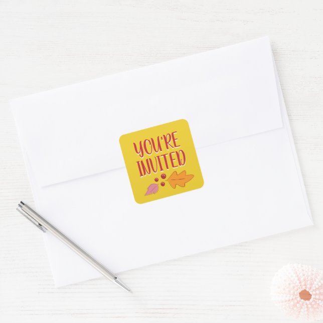 Friendsgiving Feast | Red & Yellow Envelope Seal (Envelope)