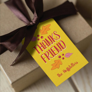 Friendsgiving Feast Red & Yellow Gift Tags