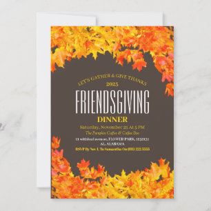 Friendsgiving Feast Thanksgiving Dinner Autumn  Invitation