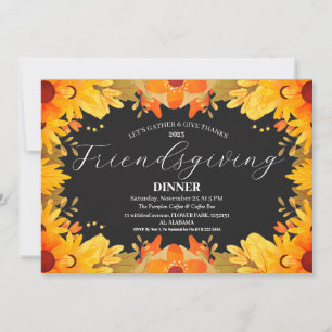Friendsgiving Feast Thanksgiving Dinner Autumn  Invitation