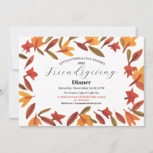 Friendsgiving Feast Thanksgiving Dinner Autumn  Invitation