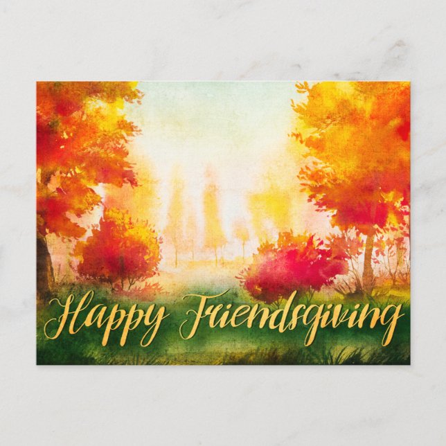 Friendsgiving Friends Greeting Fall Autumn Postcard (Front)