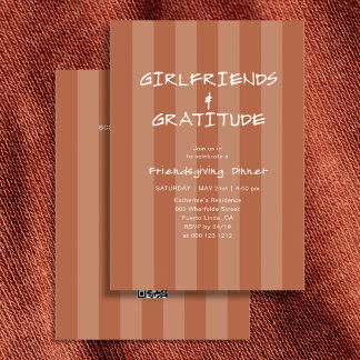 Friendsgiving Girlfriends Thanksgiving Orange Invitation