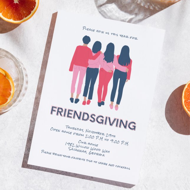 Friendsgiving Girls Thanksgiving Party Invitation (Creator Uploaded)