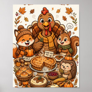 Friendsgiving — Grateful Together Turkey Feast Poster