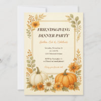 Friendsgiving Invitation and Matching Menu Card 