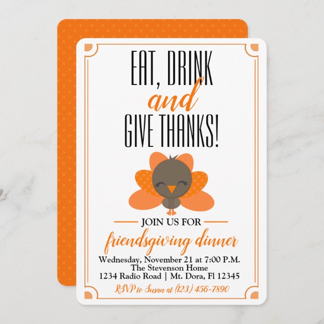 Friendsgiving Invitation - Thanksgiving Dinner (Front/Back)