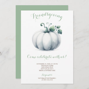 Friendsgiving Invitation White Pumpkin