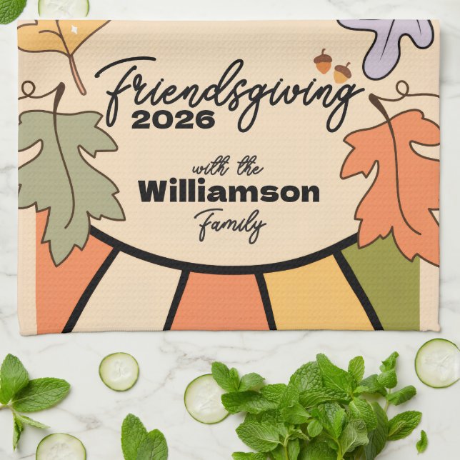 Friendsgiving Kitchen Towel (Folded)