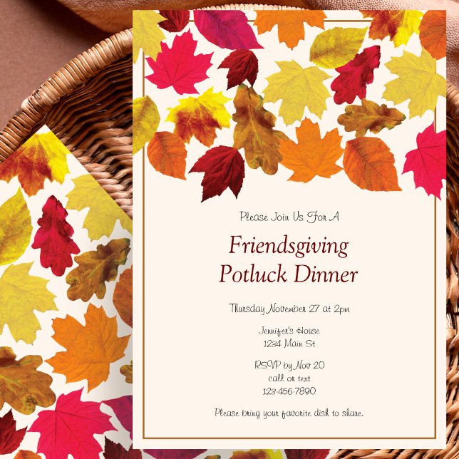 Friendsgiving Potluck Dinner Party Invitation (Creator Uploaded)