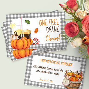 Friendsgiving Potluck Free Drink Card