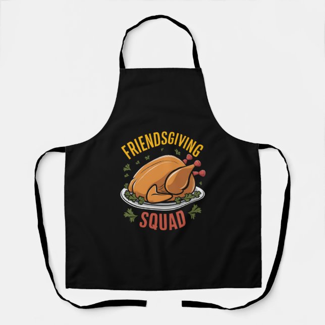 Friendsgiving Squad Turkey Dinner Gift Matching  Apron (Front)