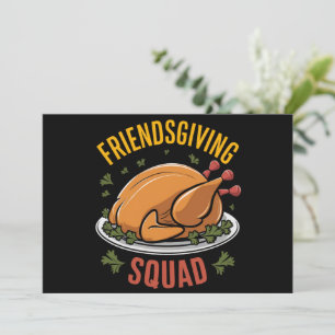 Friendsgiving Squad Turkey Dinner Gift Matching  Holiday Card