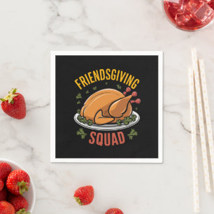 Friendsgiving Squad Turkey Dinner Gift Matching  Napkin