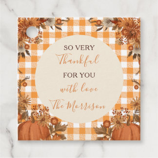 Friendsgiving Square Favour Tag Thankful For You