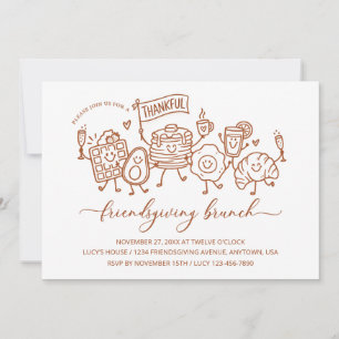 Friendsgiving Thanksgiving Brunch Gathering Funny Invitation