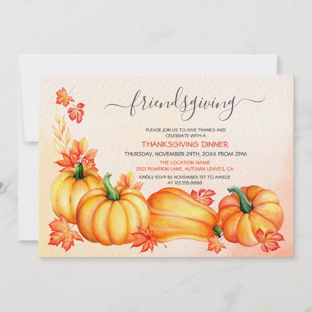 Friendsgiving | Thanksgiving Dinner Invitation (Front)