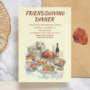 Friendsgiving Thanksgiving Dinner Invitation