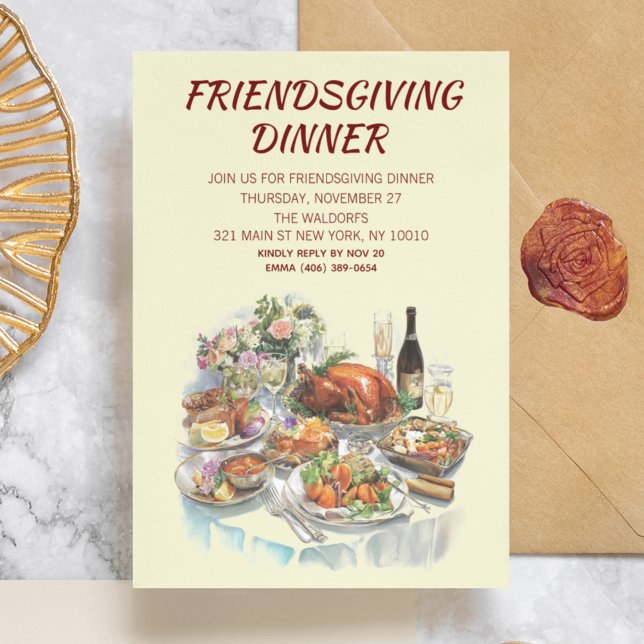 Friendsgiving Thanksgiving Dinner Invitation (Creator Uploaded)