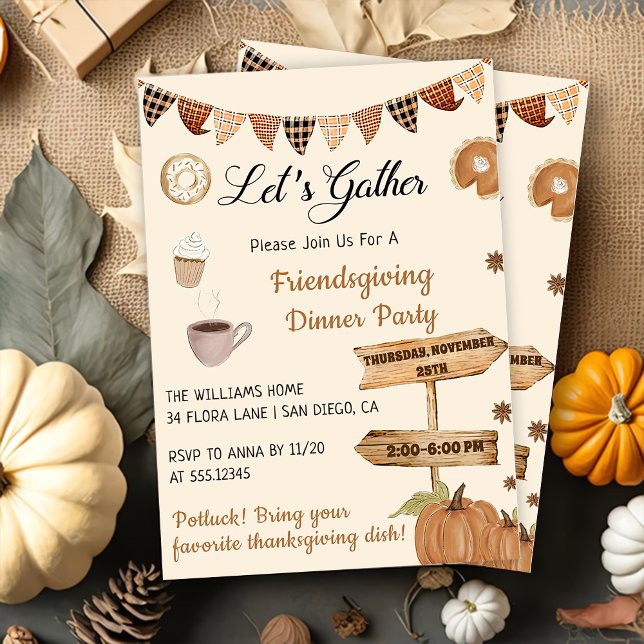 Friendsgiving Thanksgiving Dinner Invitation (Creator Uploaded)