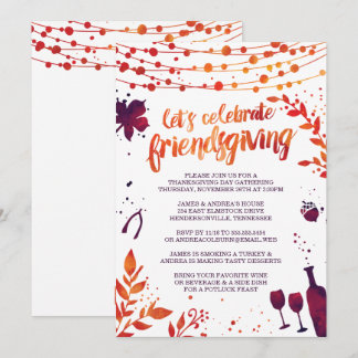 Friendsgiving Thanksgiving Dinner Invitation