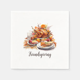 Friendsgiving Thanksgiving Dinner Napkins