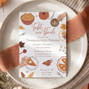 Friendsgiving Thanksgiving Dinner Party Fall Invitation
