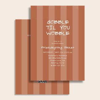 Friendsgiving Thanksgiving Gobble Wobble Stripe Invitation