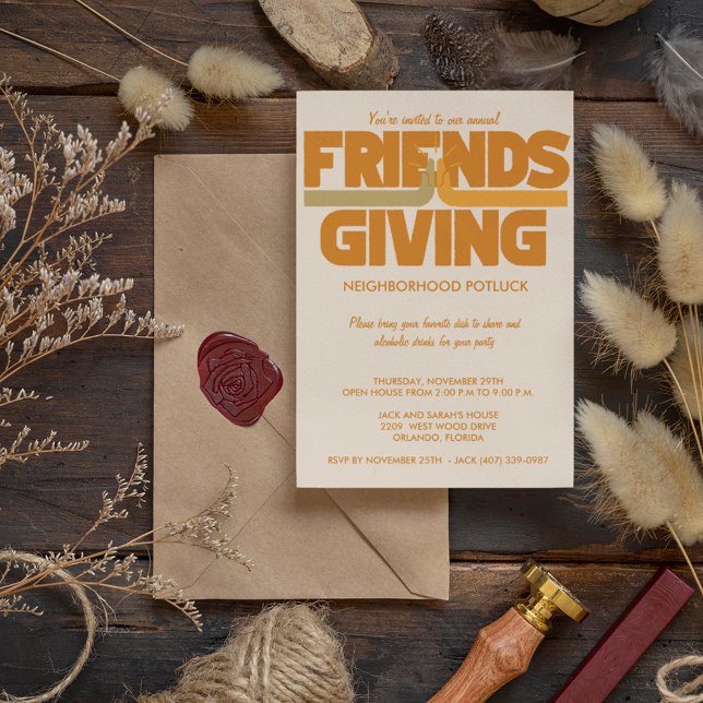 Friendsgiving Thanksgiving Party Invitation (Creator Uploaded)