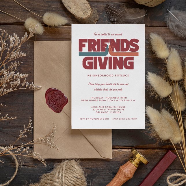 Friendsgiving Thanksgiving Potluck Invitation (Creator Uploaded)