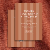 Friendsgiving Thanksgiving Turkey Touchdown Stripe