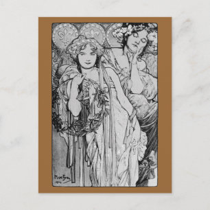 Friendship ~ Alphones Mucha  ~ 1904 Postcard