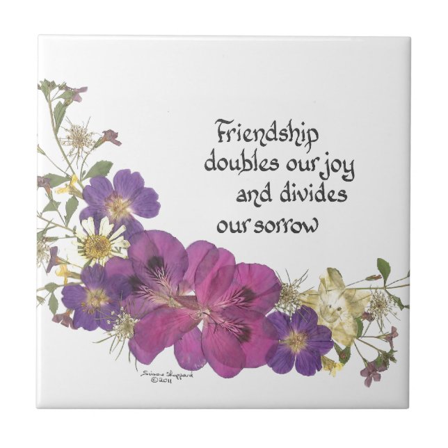 Friendship and flowers tile (Front)