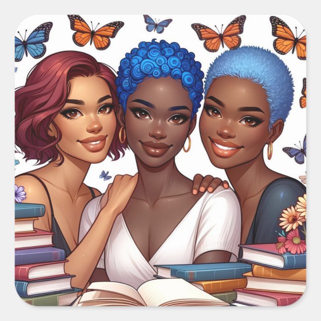 Friendship and Words Square Sticker (Front)