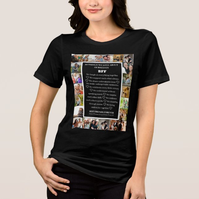 Friendship Appreciation | BFF 22 Photo Collage Tri-Blend Shirt (Front)