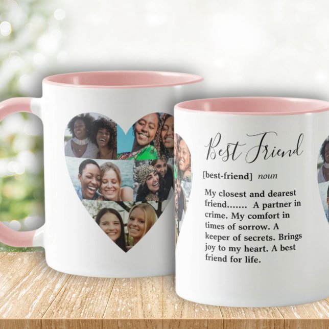 Friendship Best Friend Photo Heart Collage Mug (Creator Uploaded)