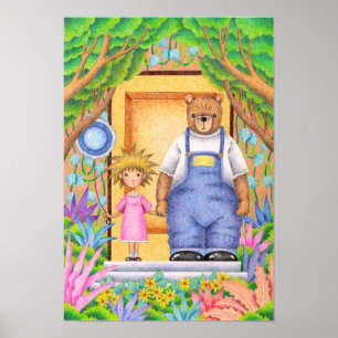 Friendship between a bear and a girl. poster