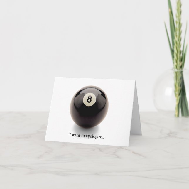 Friendship bff apologise apology behind the 8 ball card (Front)