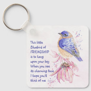Friendship Bluebird Think of Me Customised Key Ring