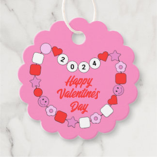 Friendship Bracelet Bejeweled Valentine's Day Favour Tags