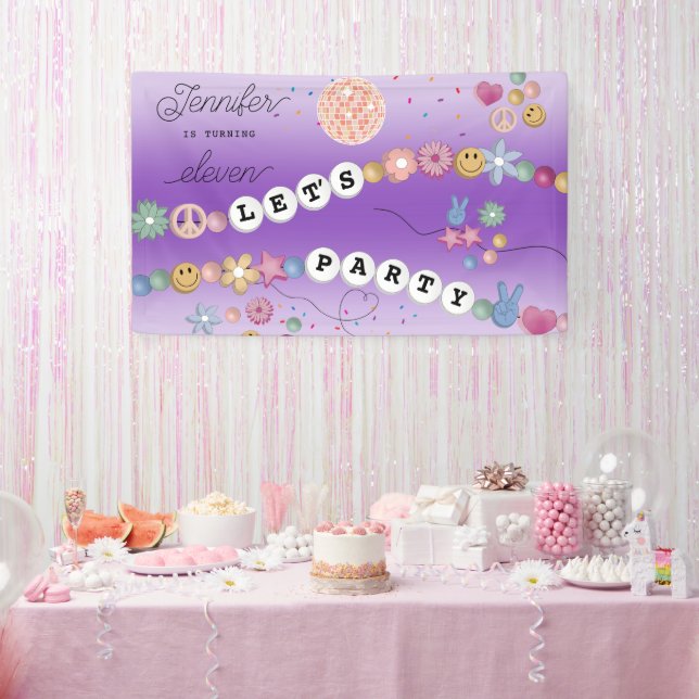 Friendship Bracelet Girl Jewellery Birthday Party Banner (Party)