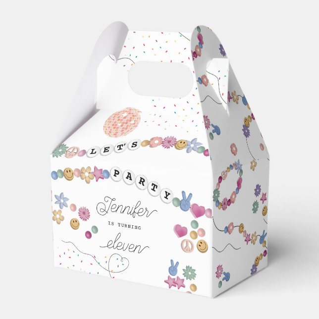 Friendship Bracelet Girl Jewellery Birthday Party Favour Box (Front Side)