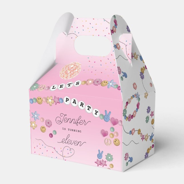 Friendship Bracelet Girl Jewellery Birthday Party Favour Box (Front Side)