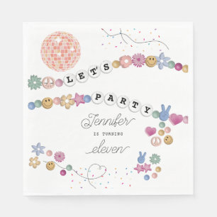 Friendship Bracelet Girl Jewellery Birthday Party Napkin