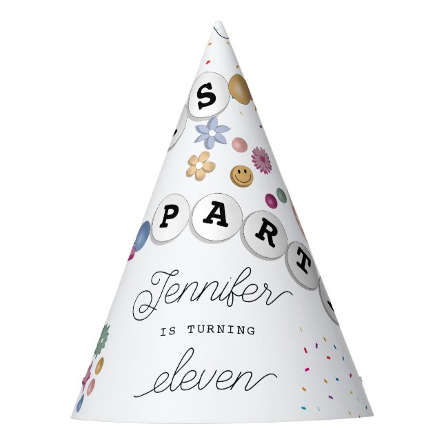 Friendship Bracelet Girl Jewellery Birthday Party Party Hat (Front)