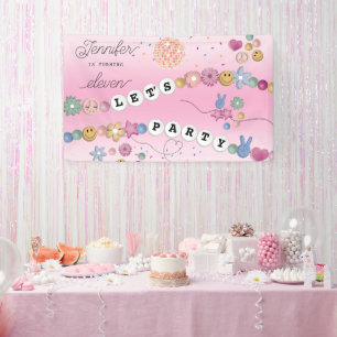 Friendship Bracelet Girl Jewelry Birthday Party Banner